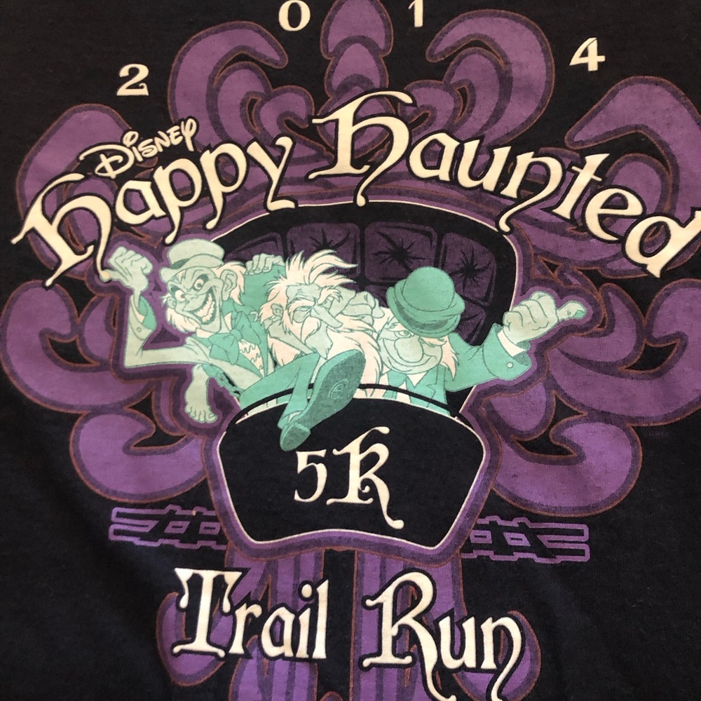 Disney Happy Haunted 5K Trail Run Short Sleeve Tee - Black/Purple - Large